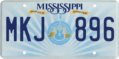 MS license plate MKJ896