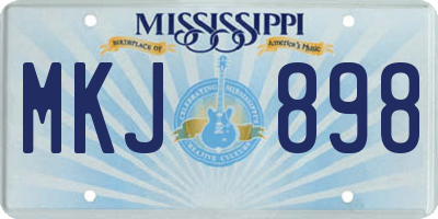 MS license plate MKJ898