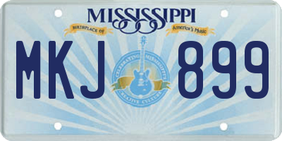 MS license plate MKJ899