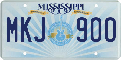 MS license plate MKJ900