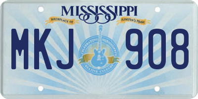 MS license plate MKJ908