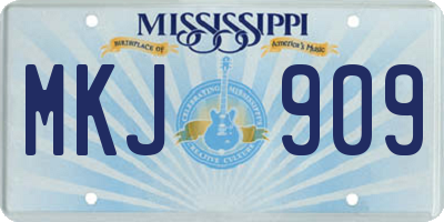 MS license plate MKJ909