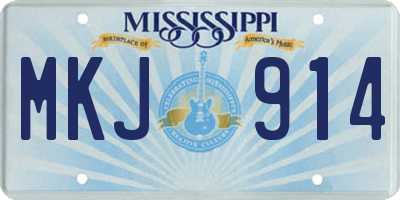 MS license plate MKJ914