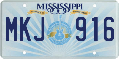 MS license plate MKJ916
