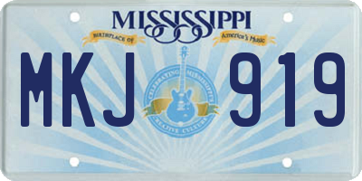 MS license plate MKJ919