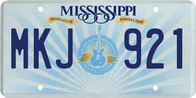 MS license plate MKJ921