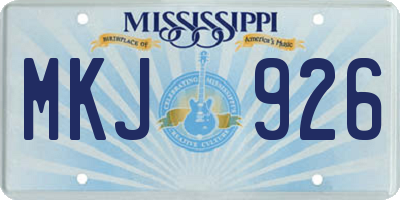 MS license plate MKJ926