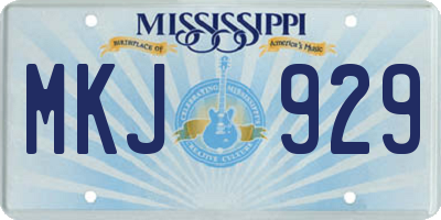 MS license plate MKJ929