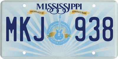 MS license plate MKJ938