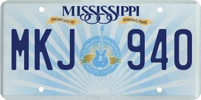 MS license plate MKJ940