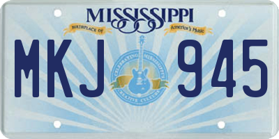 MS license plate MKJ945