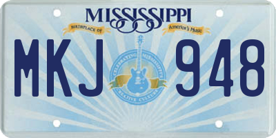 MS license plate MKJ948