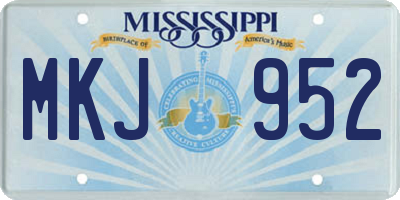 MS license plate MKJ952