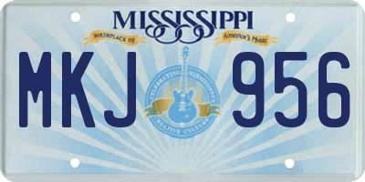MS license plate MKJ956
