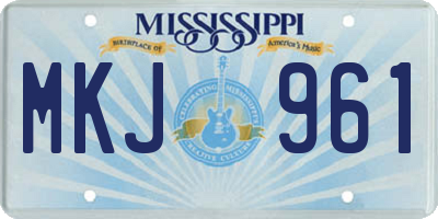 MS license plate MKJ961
