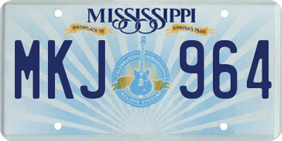 MS license plate MKJ964