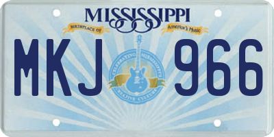 MS license plate MKJ966