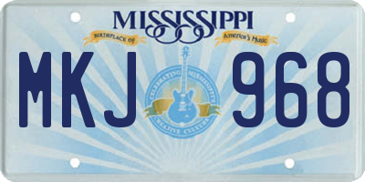 MS license plate MKJ968