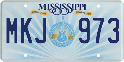 MS license plate MKJ973