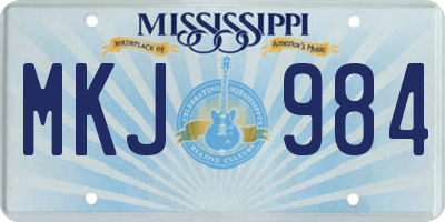 MS license plate MKJ984