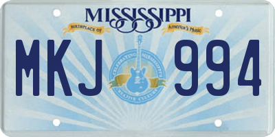 MS license plate MKJ994