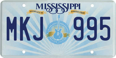 MS license plate MKJ995