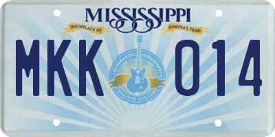MS license plate MKK014