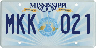 MS license plate MKK021