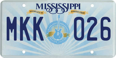 MS license plate MKK026
