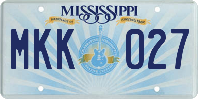 MS license plate MKK027