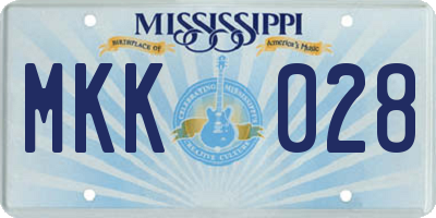MS license plate MKK028