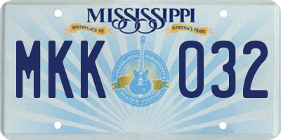 MS license plate MKK032