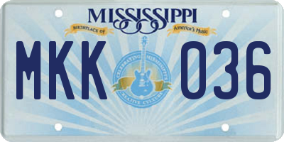 MS license plate MKK036