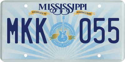 MS license plate MKK055