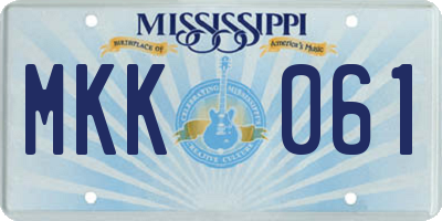 MS license plate MKK061