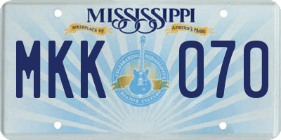 MS license plate MKK070