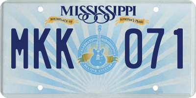 MS license plate MKK071