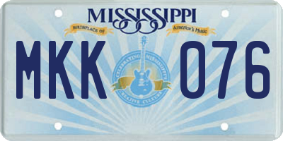 MS license plate MKK076