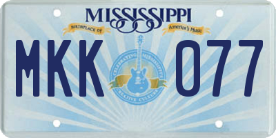 MS license plate MKK077