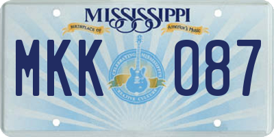 MS license plate MKK087