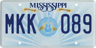 MS license plate MKK089