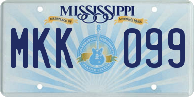 MS license plate MKK099