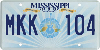 MS license plate MKK104