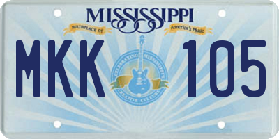 MS license plate MKK105