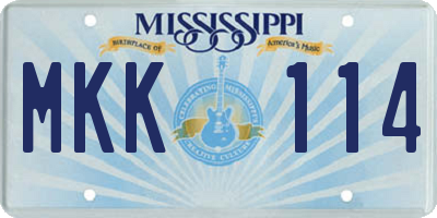 MS license plate MKK114