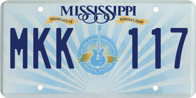 MS license plate MKK117