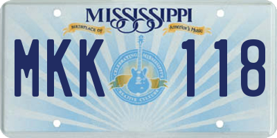 MS license plate MKK118
