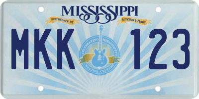 MS license plate MKK123