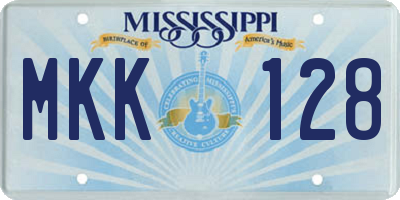 MS license plate MKK128