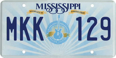 MS license plate MKK129